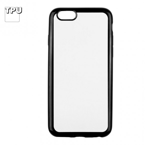 Силиконовый чехол "LP" для Apple iPhone 6, 6S (4, 7") TPU (прозрачный с черной хром рамкой) (коробка)