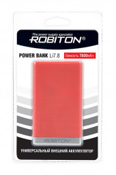 Портативное зарядное устройство (Внешний аккумулятор) Robiton Power Bank Li7.8-R 7800мАч красный BL1 Портативное зарядное устройство (Внешний аккумулятор) Robiton Power Bank Li7.8-R 7800мАч красный BL1
