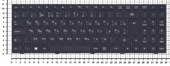 Клавиатура для ноутбука Lenovo IdeaPad 100-15IBY, черная