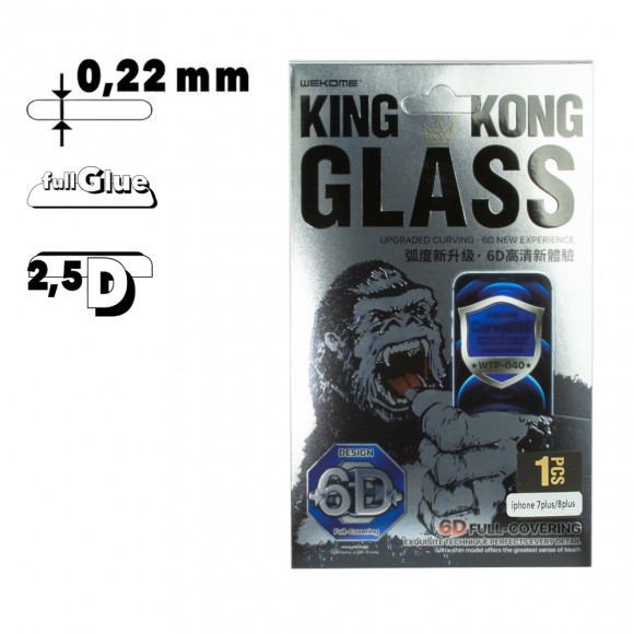 Защитное стекло WK WTP-40 Kingkong 6D Curved HD для Apple iPhone 8, 7 Plus с черной рамкой