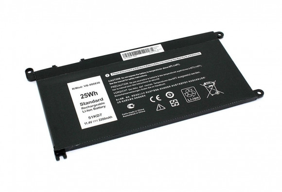 Аккумулятор (батарея) 51KD7 для ноутбука Dell 3180 3189, 11.4В, 2200мАч (OEM)