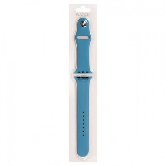 Силиконовый ремешок для Apple Watch 42/44мм (24), лазурный, на кнопке