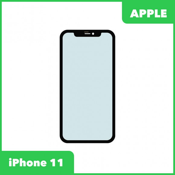 Стекло для переклейки дисплея Apple iPhone XR, 11, черный (оригинал)