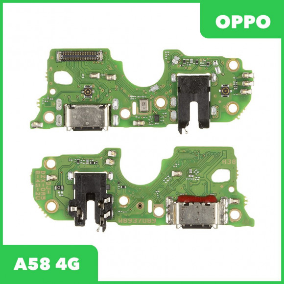 Системный разъем (разъем зарядки) для Oppo A58 4G (CPH2577), микрофон, разъем гарнитуры