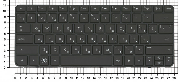 Клавиатура для ноутбука HP Pavilion DM1-3000, DM1-4000, черная