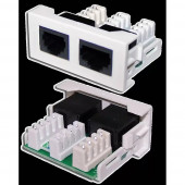 Розетка Mosaic 22.5x45 1xRJ-45 Cat.5e + 1xRJ-12 Cat.3, белая, Lanmaster, LAN-WA-LP-4512-WH Розетка Mosaic 22.5x45 1xRJ-45 Cat.5e + 1xRJ-12 Cat.3, белая, Lanmaster, LAN-WA-LP-4512-WH