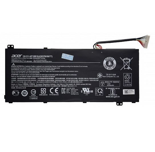 Аккумулятор (батарея) AP18B18J для ноутбука Acer Aspire A314-32, 34.31Вт, 4515мАч, 7.6В