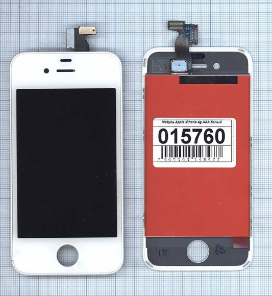 Модуль (матрица + тачскрин) для Apple iPhone 4 (AAA), белый Модуль (матрица + тачскрин) для Apple iPhone 4 (AAA), белый