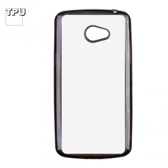Чехол силиконовый "LP" для LG K5 TPU (прозрачный с черной хром рамкой) (европакет)