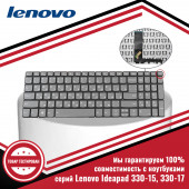 Клавиатура для ноутбука серий Lenovo IdeaPad 330-15, 330-17 серая, серые кнопки Клавиатура для ноутбука серий Lenovo IdeaPad 330-15, 330-17 серая, серые кнопки