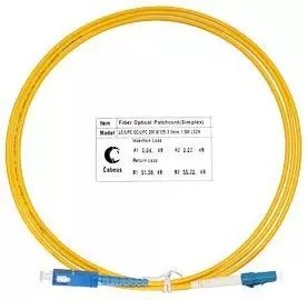 Шнур оптический simplex Cabeus FOP(s)-9-LC-SC-1, 5m