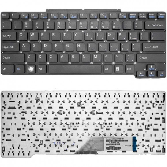 Клавиатура для ноутбука Sony Vaio VGN-SR черная, без рамки
