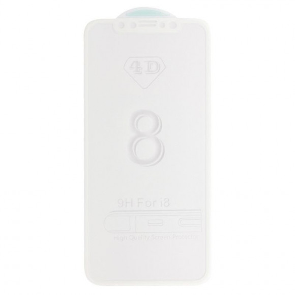 Защитное стекло "LP" для Apple iPhone X 4D, гибридное стекло, акриловая рамка, белое