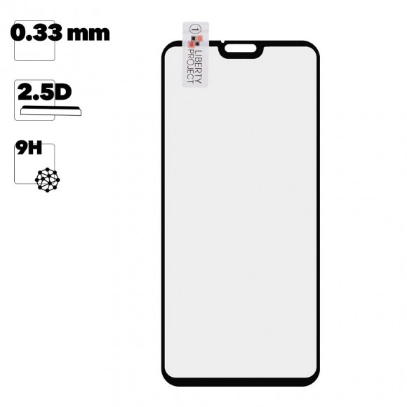 Защитное стекло "LP" для Huawei Honor 9X Lite Thin Frame Full Glue с рамкой 0.33 мм, 2.5D, 9H, черное