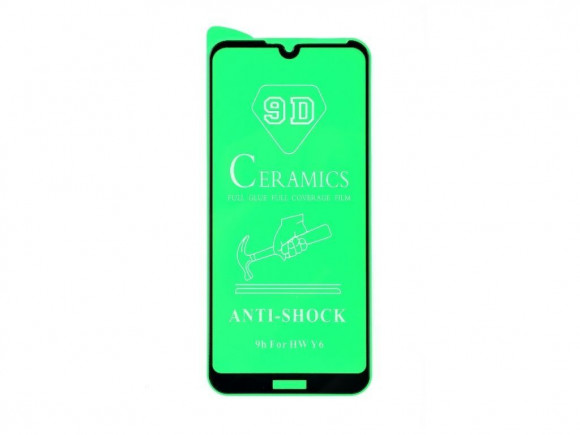 Защитное стекло керамическое для Huawei Y6 (2019), черный (Vixion)