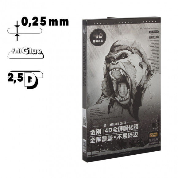 Защитное стекло для Apple iPhone 7 Plus, 8 Plus WK Kingkong Series 4D Full Cover Curved Edge Tempered Glass, черное