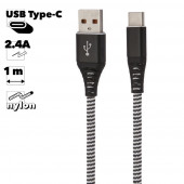 USB кабель "LP" Type-C Носки (черный, блистер)