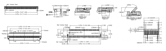 Разъем FPC Flip-Lock 0510-32RLGF 32 pin высота 1мм шаг 0, 5мм