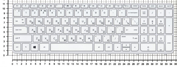 Клавиатура для ноутбука HP Pavilion 15-e белая с рамкой