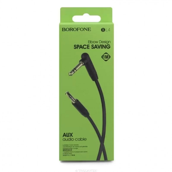 Аудио кабель (AUX) Borofone BL4, 1 метр, черный Аудио кабель (AUX) Borofone BL4, 1 метр, черный