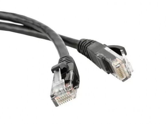 Патч-корд RJ45 - RJ45, 4 пары, UTP, категория 5е, 0.5 м, черный, LSZH, LANMASTER, LAN-PC45/U5E-0.5-BK