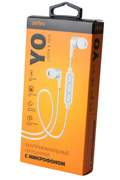 Perfeo YO PF_B4019 с микрофоном, белый, BL1