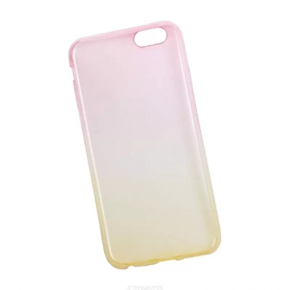 Силиконовая крышка "LP" для Apple iPhone 6, 6S (градиент желтый, розовый) (коробка)