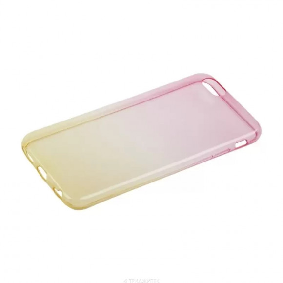 Силиконовая крышка "LP" для Apple iPhone 6, 6S (градиент желтый, розовый) (коробка)