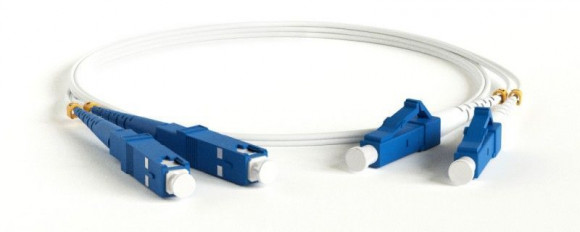 FC-D2-9A1-LC/UR-SC/UR-H-1M-LSZH-WH Патч-корд волоконно-оптический (шнур) SM 9/125 (G.657), LC/UPC-SC/UPC, 2.0 мм, duplex, LSZH, 1м Hyperline