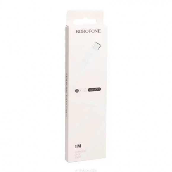 USB кабель Borofone BX18 Optimal Charging Data Cable For Micro, 1 метр, белый
