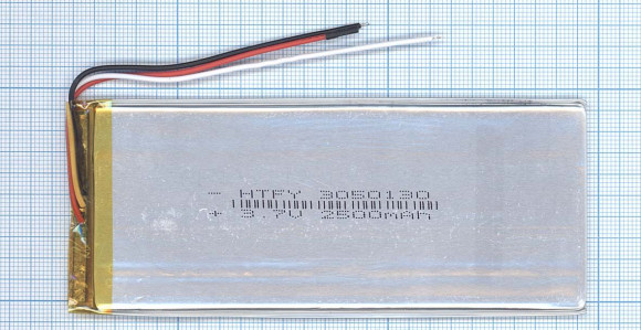 Аккумуляторная батарея Li-Pol (3x50x130мм), 3pin, 3.7В, 2500мАч