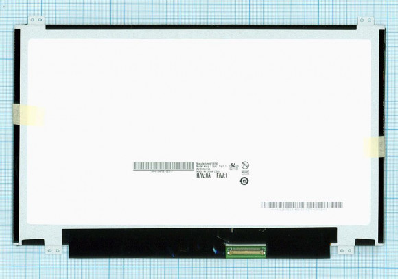 Матрица (экран) для ноутбука B116XTN04.0, 11.6", 1366x768, 40 pin, LED, глянцевая