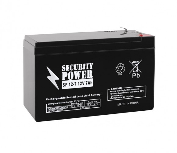 Аккумуляторная батарея Security Power SP 12-7, F1, 12В, 7Ач