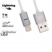 USB кабель WK Breathing WDC-045 для Apple 8-pin, серебряный USB кабель WK Breathing WDC-045 для Apple 8-pin, серебряный