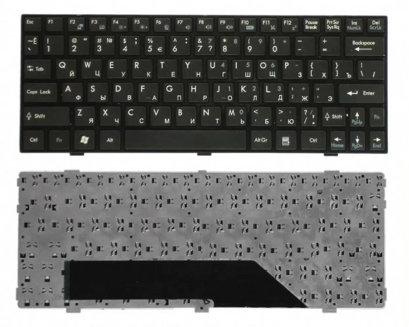 Клавиатура для ноутбука MSI U160 L1350 U135, черная с черной рамкой