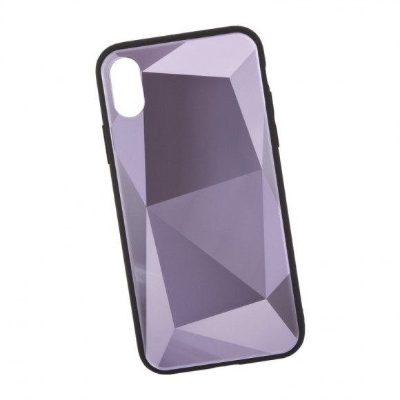 Защитная крышка "LP" для Apple iPhone X "Diamond Glass Case", фиолетовый бриллиант (коробка)