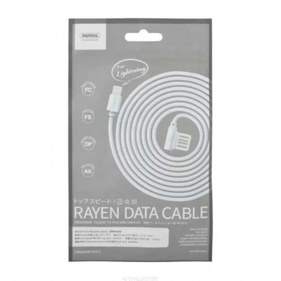 USB кабель Remax Rayen Series Cable RC-075i для Apple 8-pin, белый