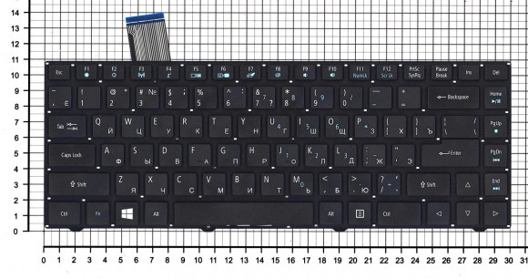 Клавиатура для ноутбука Acer Aspire One CloudBook 14 AO1-431, черная Клавиатура для ноутбука Acer Aspire One CloudBook 14 AO1-431, черная