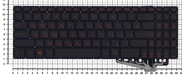 Клавиатура для ноутбука Asus FX570, черная