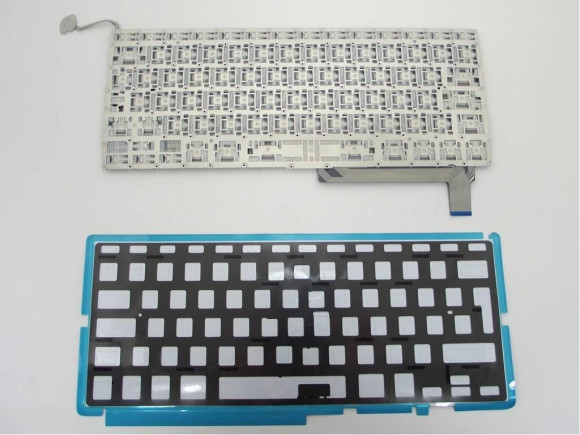 Клавиатура для ноутбука Apple MacBook A1286 с SD черная, плоский Enter, с подсветкой