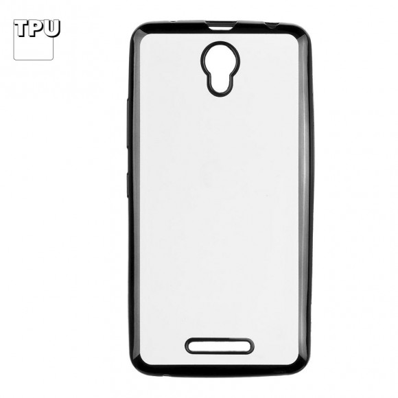 Чехол силиконовый "LP" для Lenovo A5000 TPU (прозрачный с черной хром рамкой (европакет))
