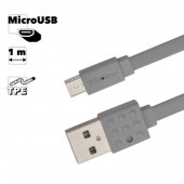 USB кабель Remax Lego Series Cable PC-01m MicroUSB, серый USB кабель Remax Lego Series Cable PC-01m MicroUSB, серый