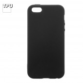 Силиконовый чехол "LP" для Apple iPhone 5, 5S, SE TPU, черный, непрозрачный (европакет)