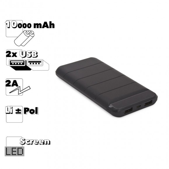 Внешний АКБ REMAX Leader RPP-139 10000 mAh 2хUSB, 2A, Li-Pol (черный)