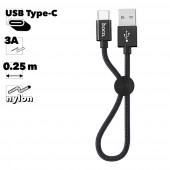 USB кабель Hoco X35 Premium Charging Data Cable For Type-C, 0.25 м, черный