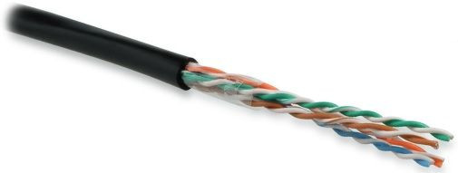 UUTP4-C5E-S24-OUT-PE-BK-500 (500 м) Кабель витая пара, неэкранированный U/UTP, категория 5e, 4 пары(24 AWG), одножильный (solid), внешний, PE, -40°C -