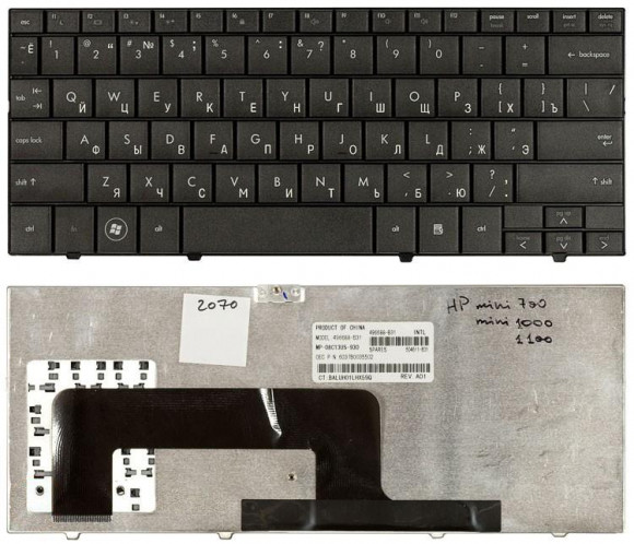 Клавиатура для ноутбука HP Mini 700, 1000, 1100, черная