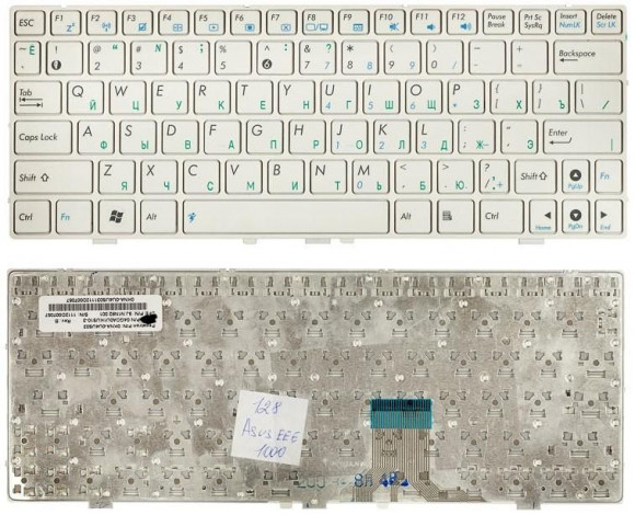 Клавиатура для ноутбука Asus Eee PC 1000, 1000H, 1000HD, белая