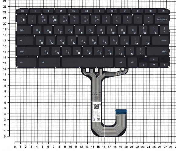 Клавиатура для ноутбука HP ChromeBook 11A-NA, черная