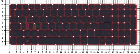 Клавиатура для ноутбука Acer Aspire VN7-593G, черная с красной подсветкой